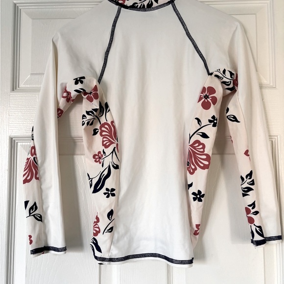 Ron Jon Women's White/Hibiscus Long Sleeve Rash Guard small - Picture 2 of 5